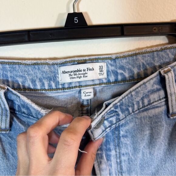 ✨ Abercrombie & Fitch Women’s ‘90s Straight Ultra High Rise Jeans Curve Love 16S - Picture 5 of 12